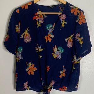 Madewell 100% Silk floral top size L